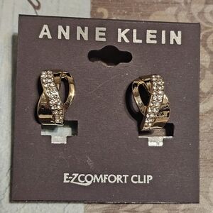 Anne Klein Gold Tone Clip On Earrings